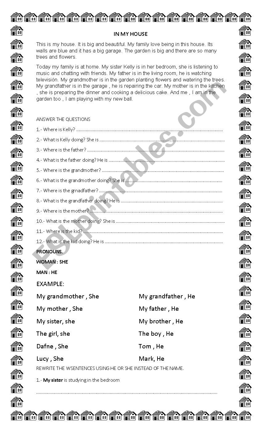 what are they doing at home? worksheet
