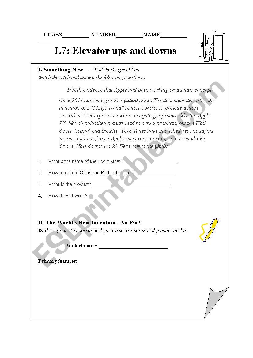 BBC Dragons Den listening worksheet