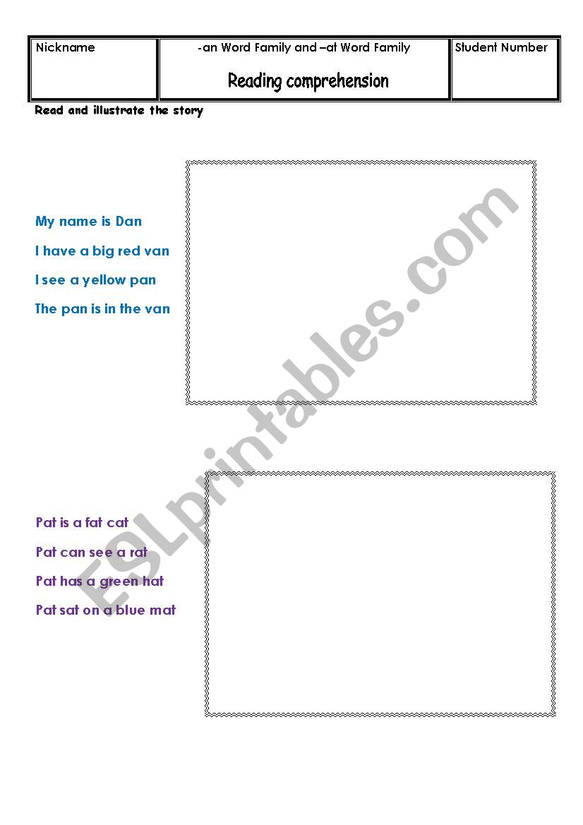 Read and Illustrate worksheet