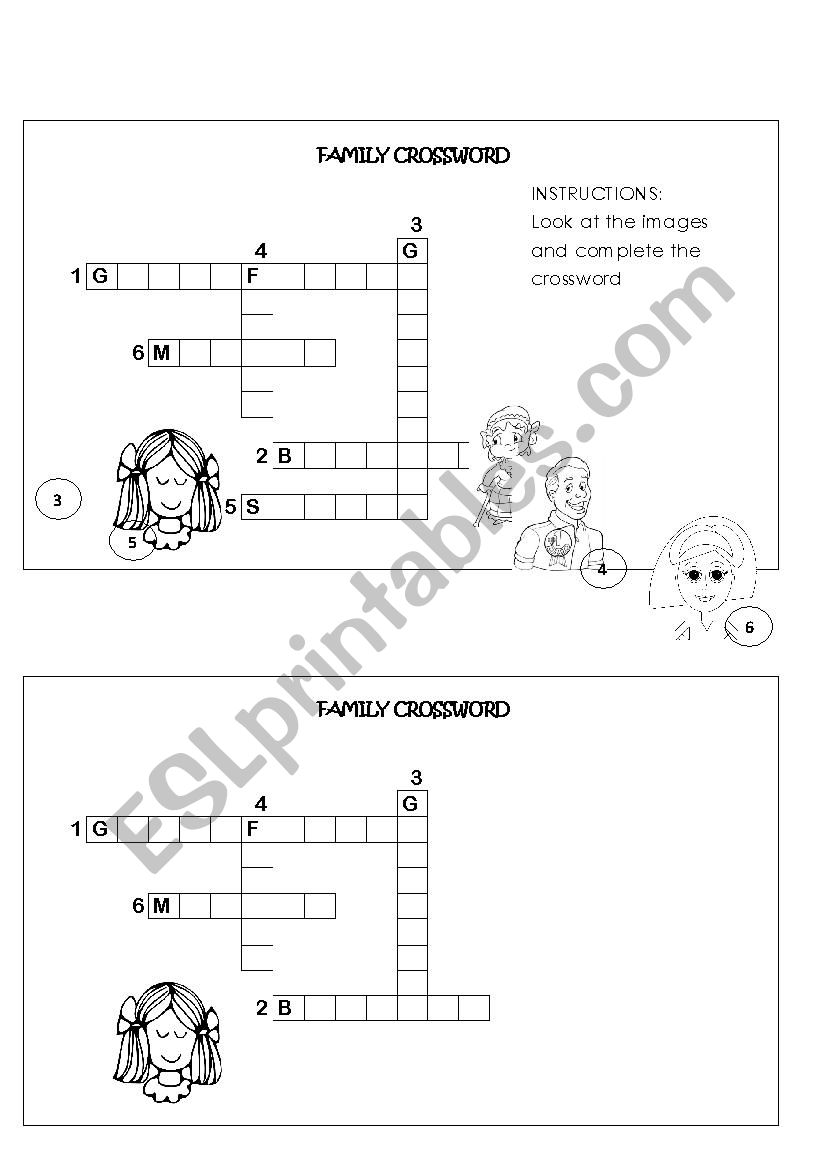 Family Members worksheet