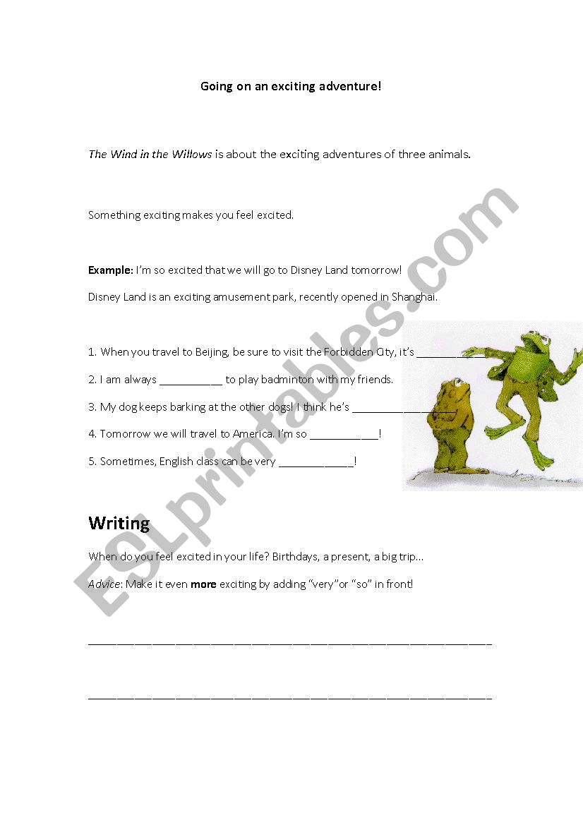 Adventure Defiition Worksheet worksheet