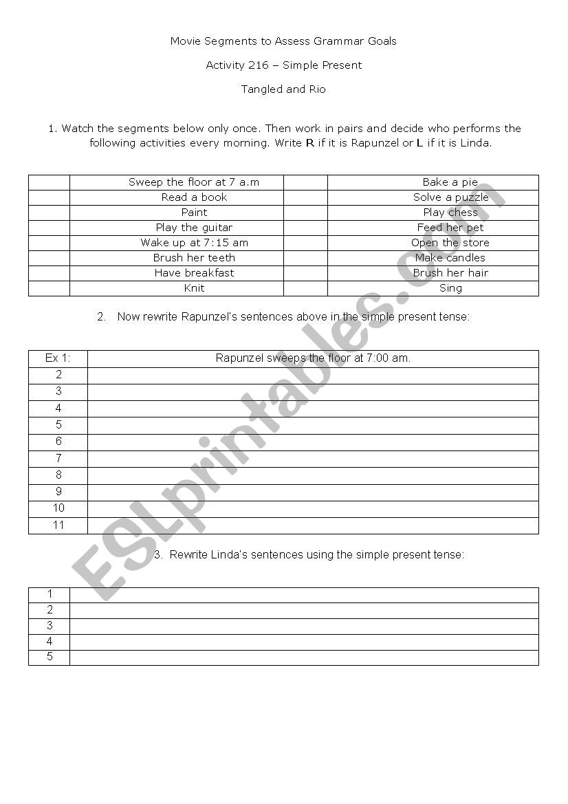 Despicale Me 2 Lesson Plan Simple Past
