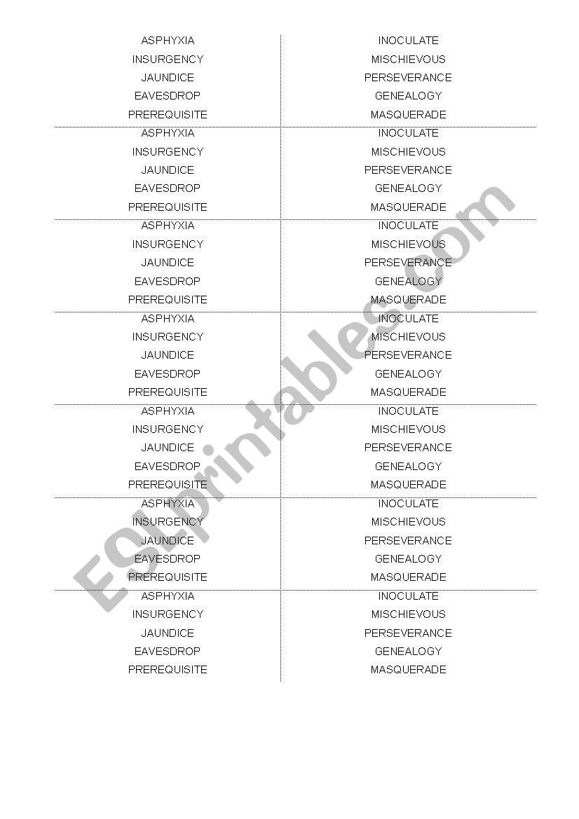 Spell the following words (pair work) 
