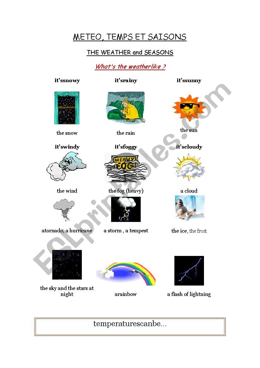 Weather worksheet