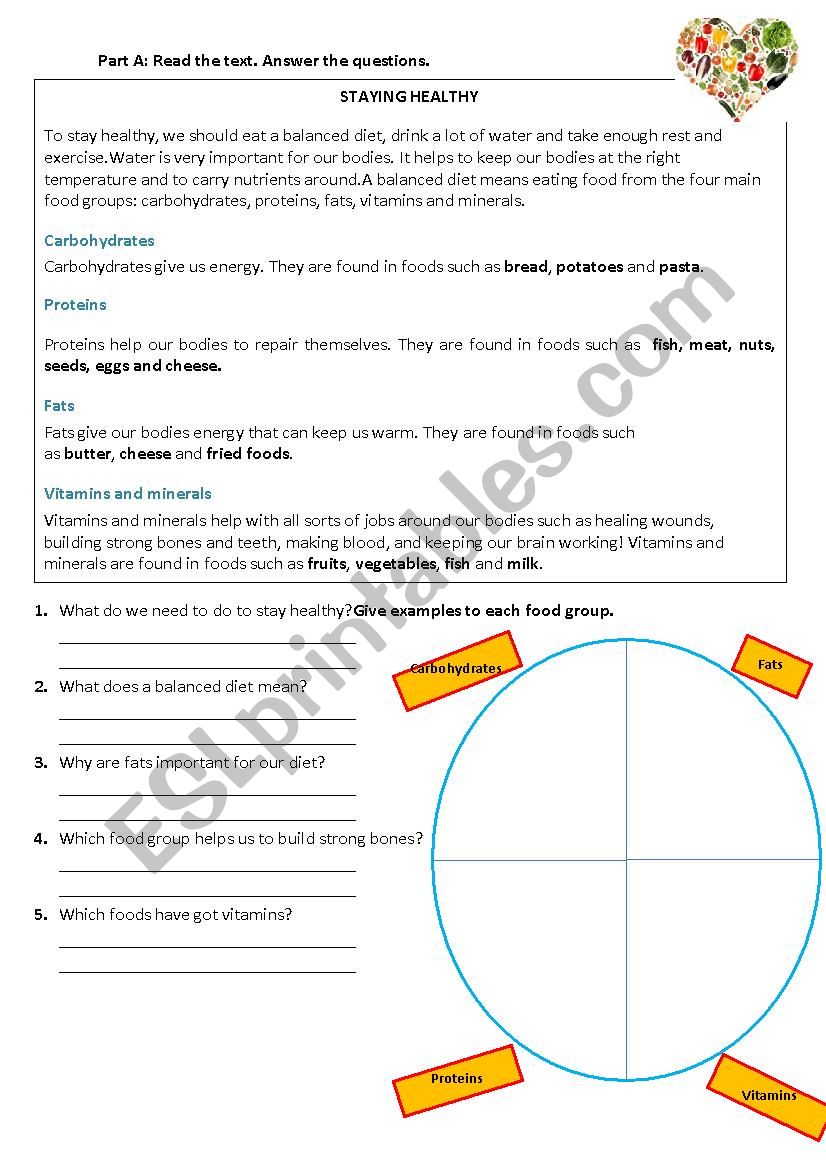 Healthy Food worksheet