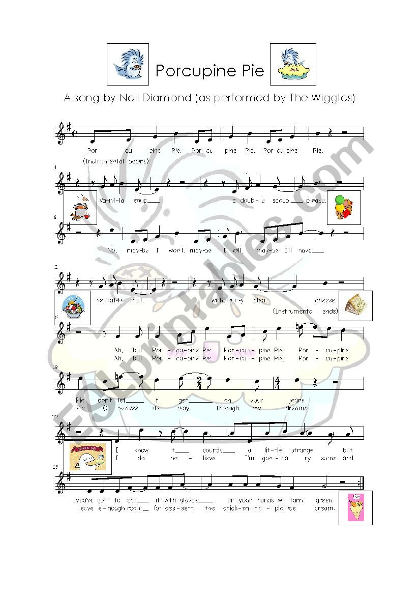 Porcupine Pie Part 2 worksheet