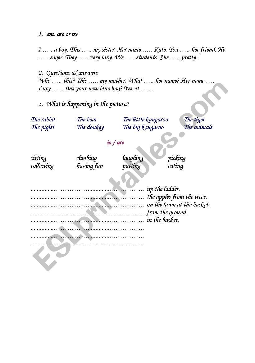 Present Continuous worksheet