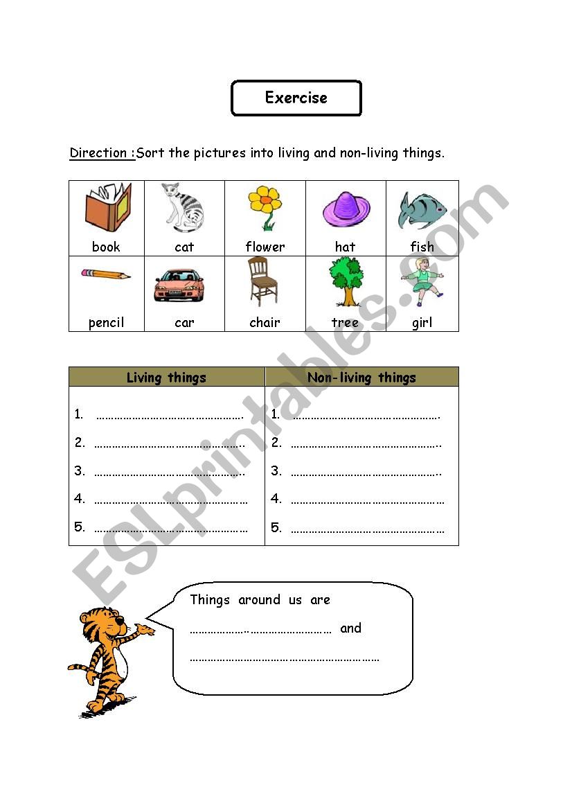 Living Things worksheet