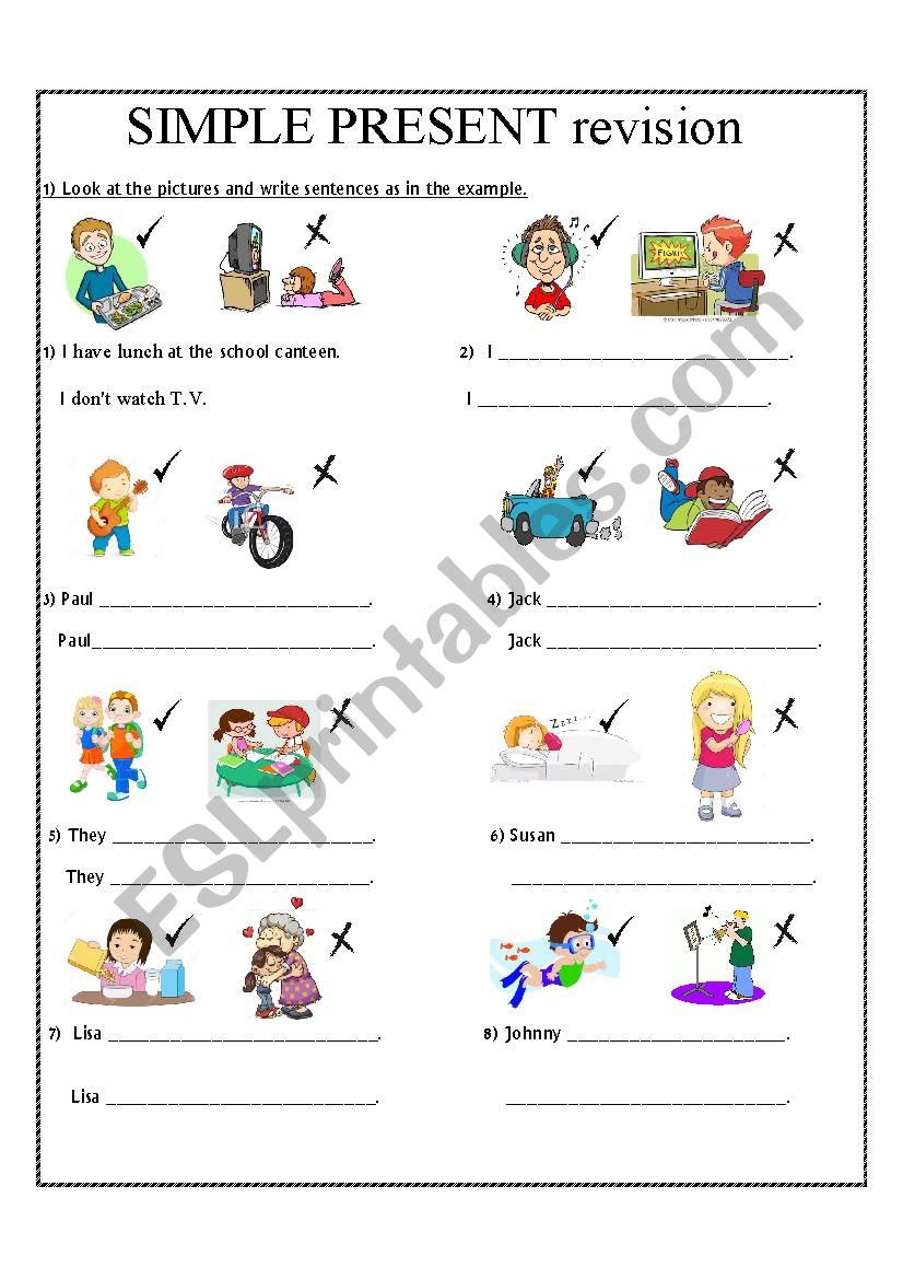 Simple Present Revision Elementary