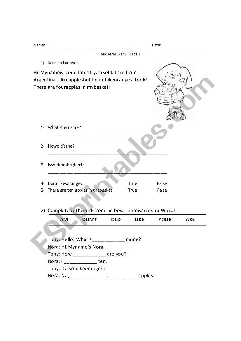 test - new treetops 3 worksheet