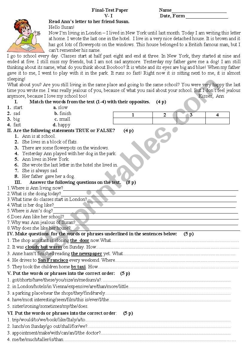 test 6th form worksheet test 6th form worksheet