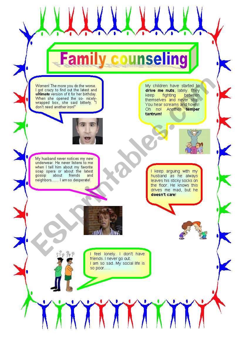 You need a counselor, cookie! worksheet
