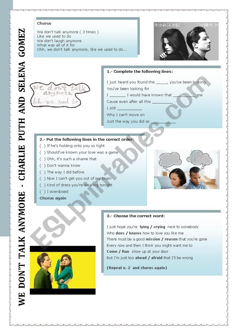 We donÂ´t talk anymore - Charlie Puth and Selena GÃ³mez