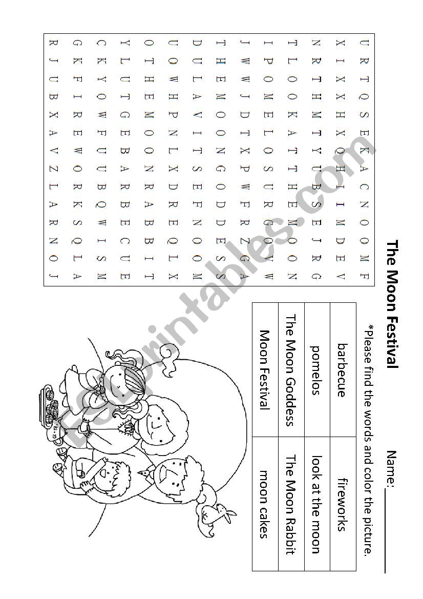 Moon Festival Worksheet worksheet