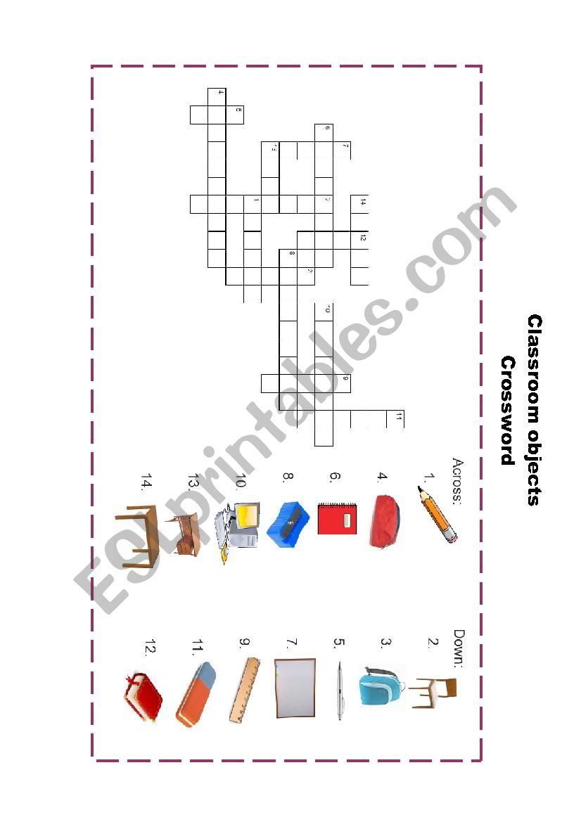 Crossword worksheet