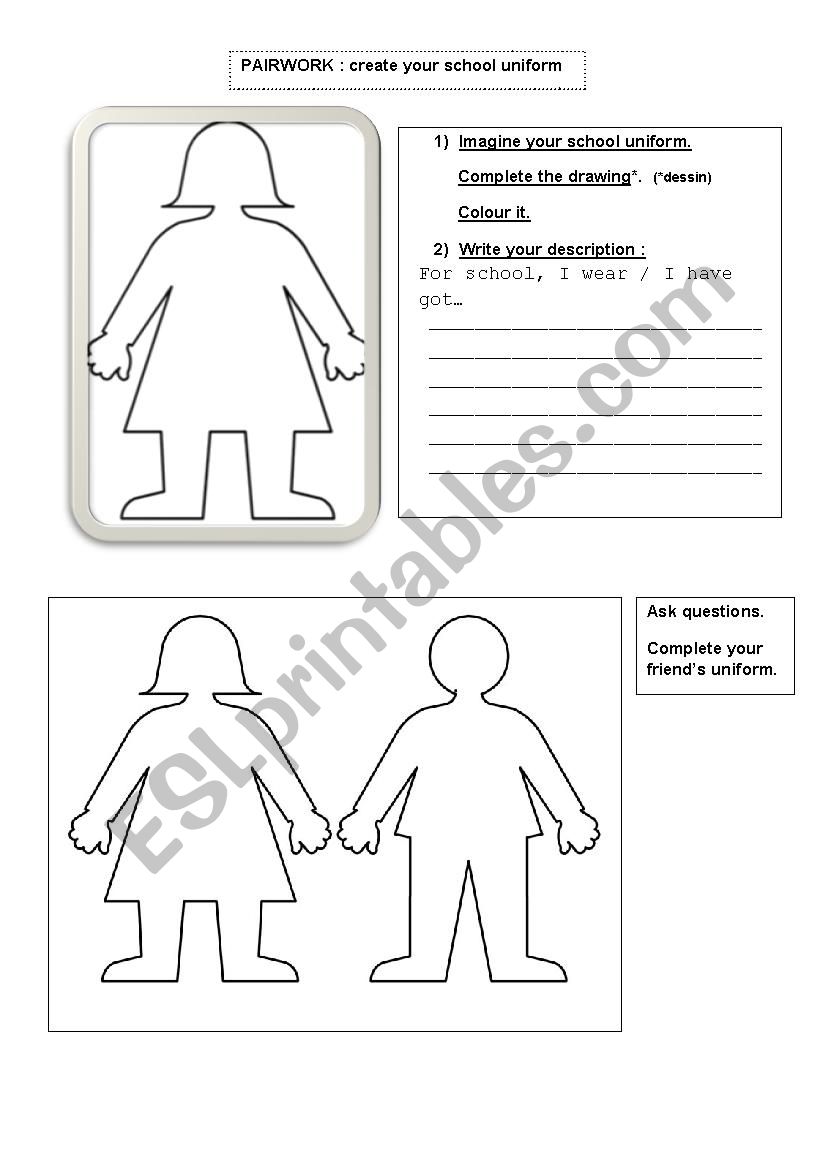 uniforms worksheet