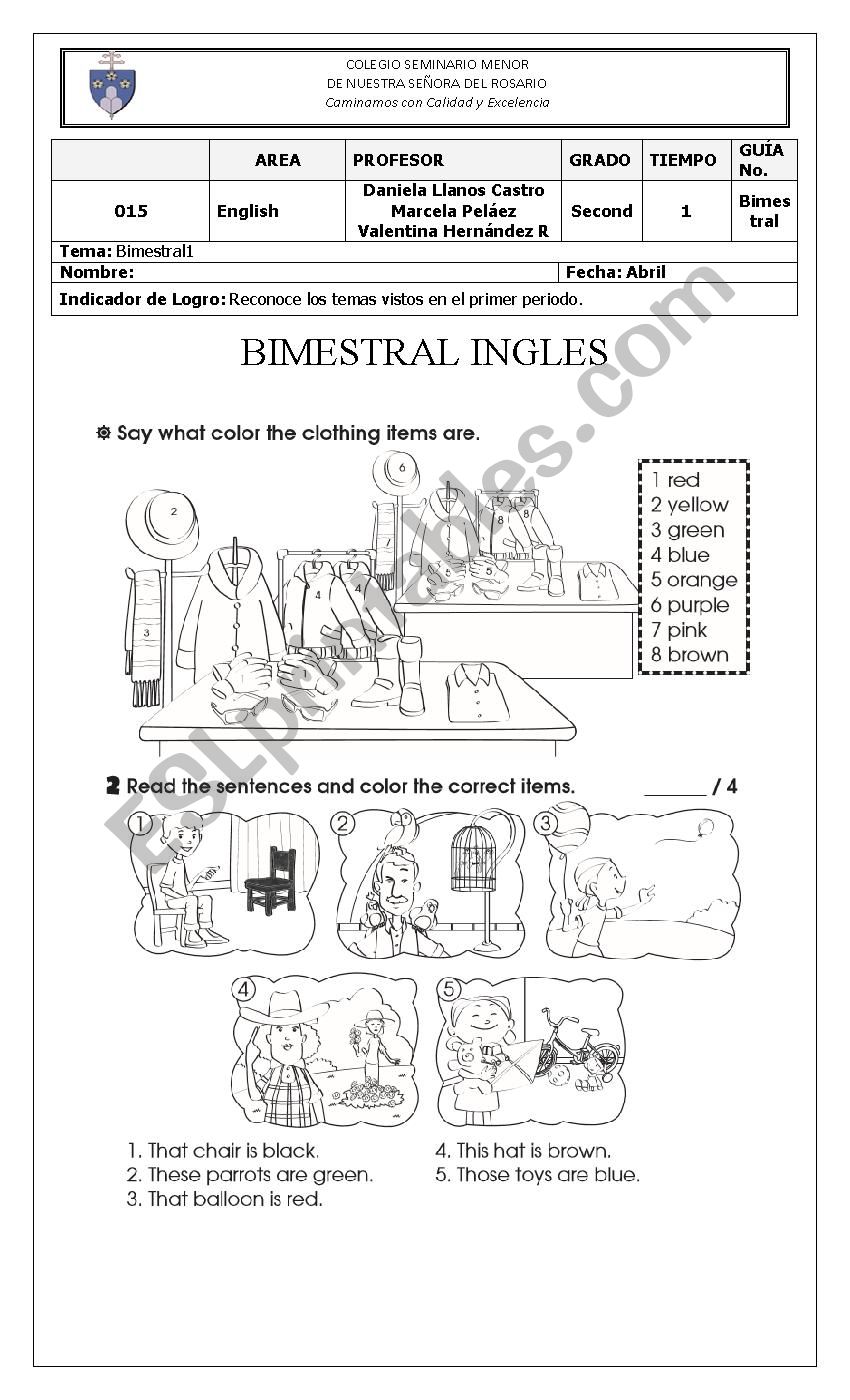 Exam  worksheet