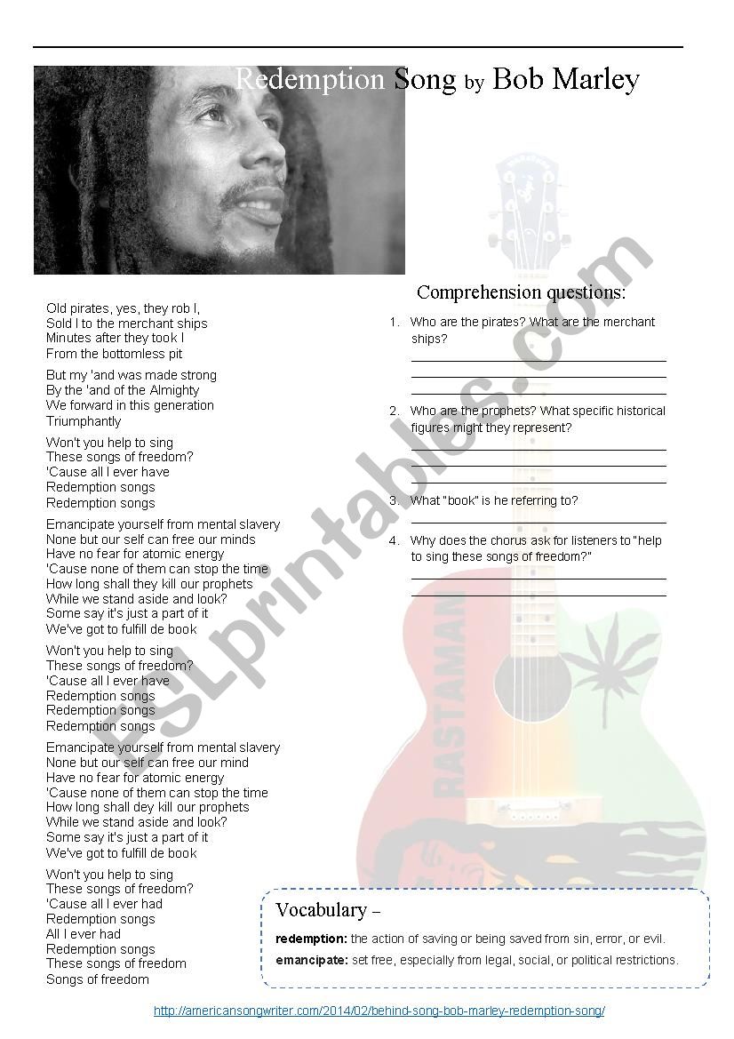 Bob Marley - Redemption song with answers!
