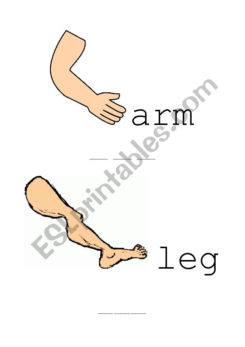 Body Part Tracing and Writing Practice