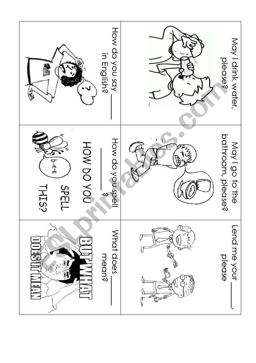 Classroom expressions worksheet