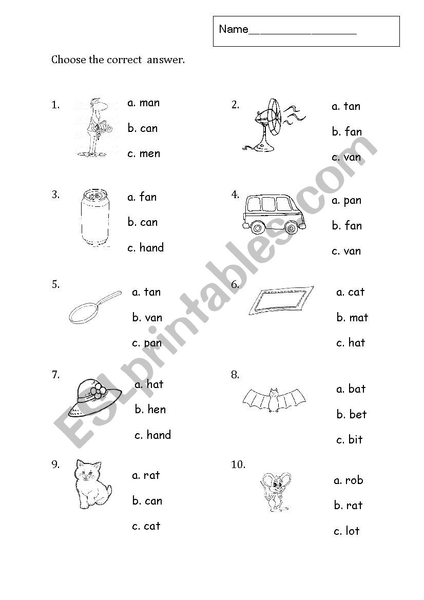 Phonics short vowel sounds worksheet