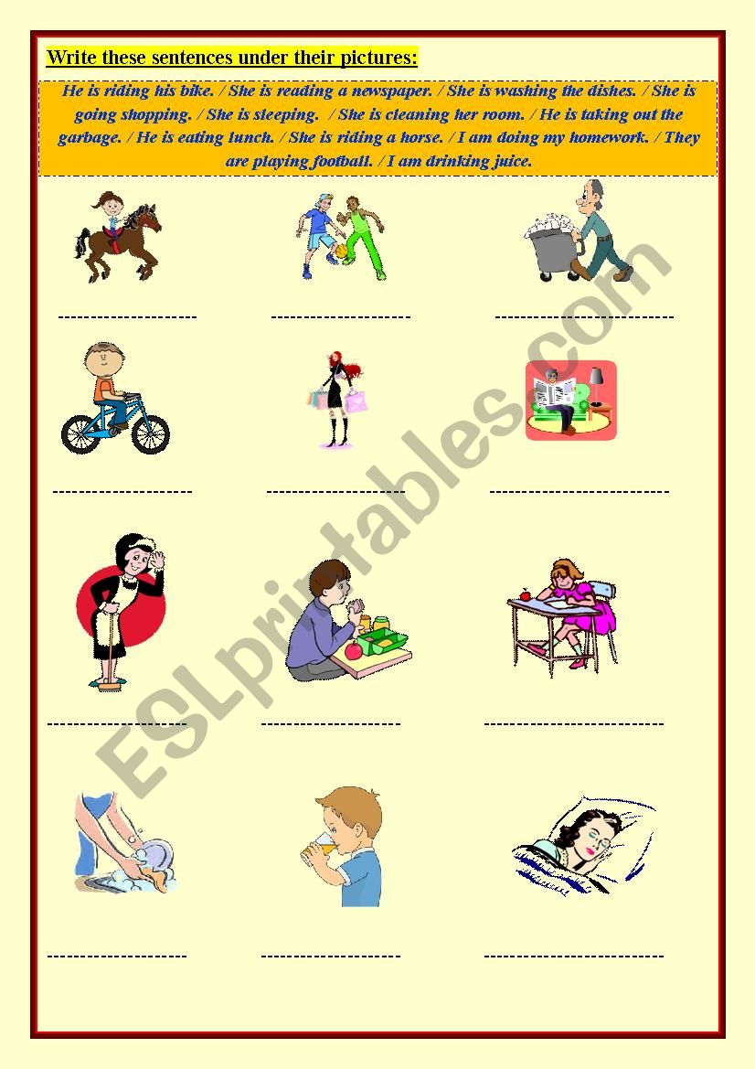 The Present Continous Tense  worksheet
