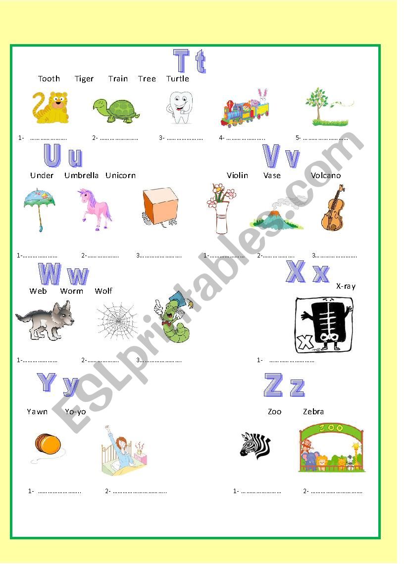 alphapet 4 exercise  worksheet