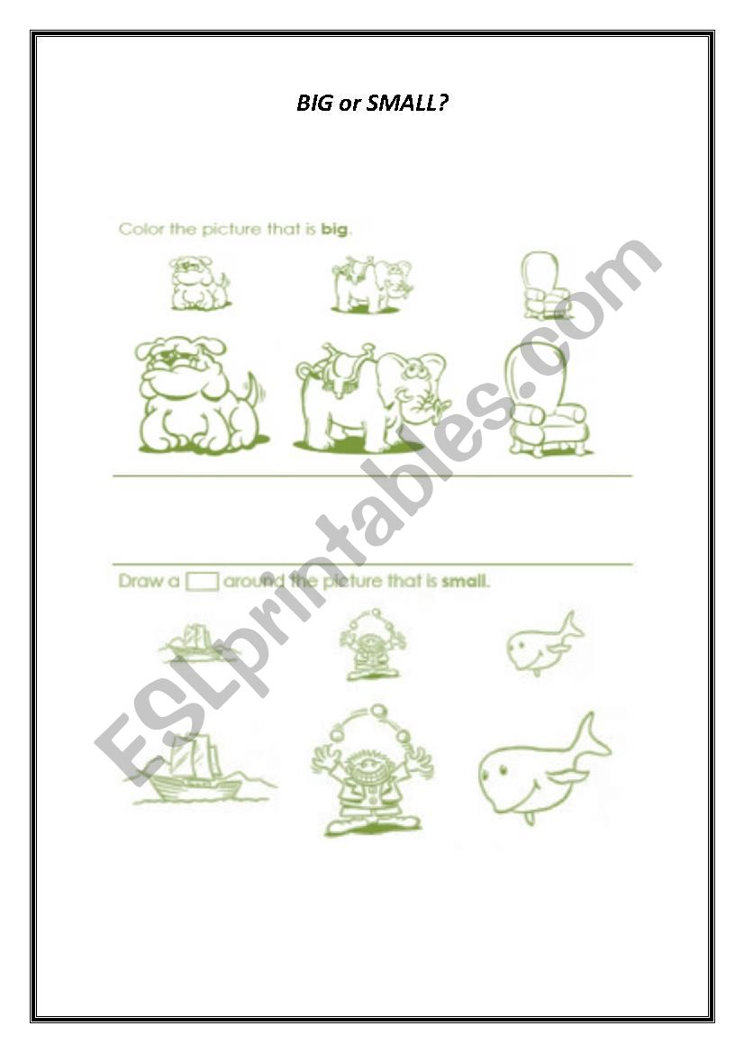 Big or Small? worksheet