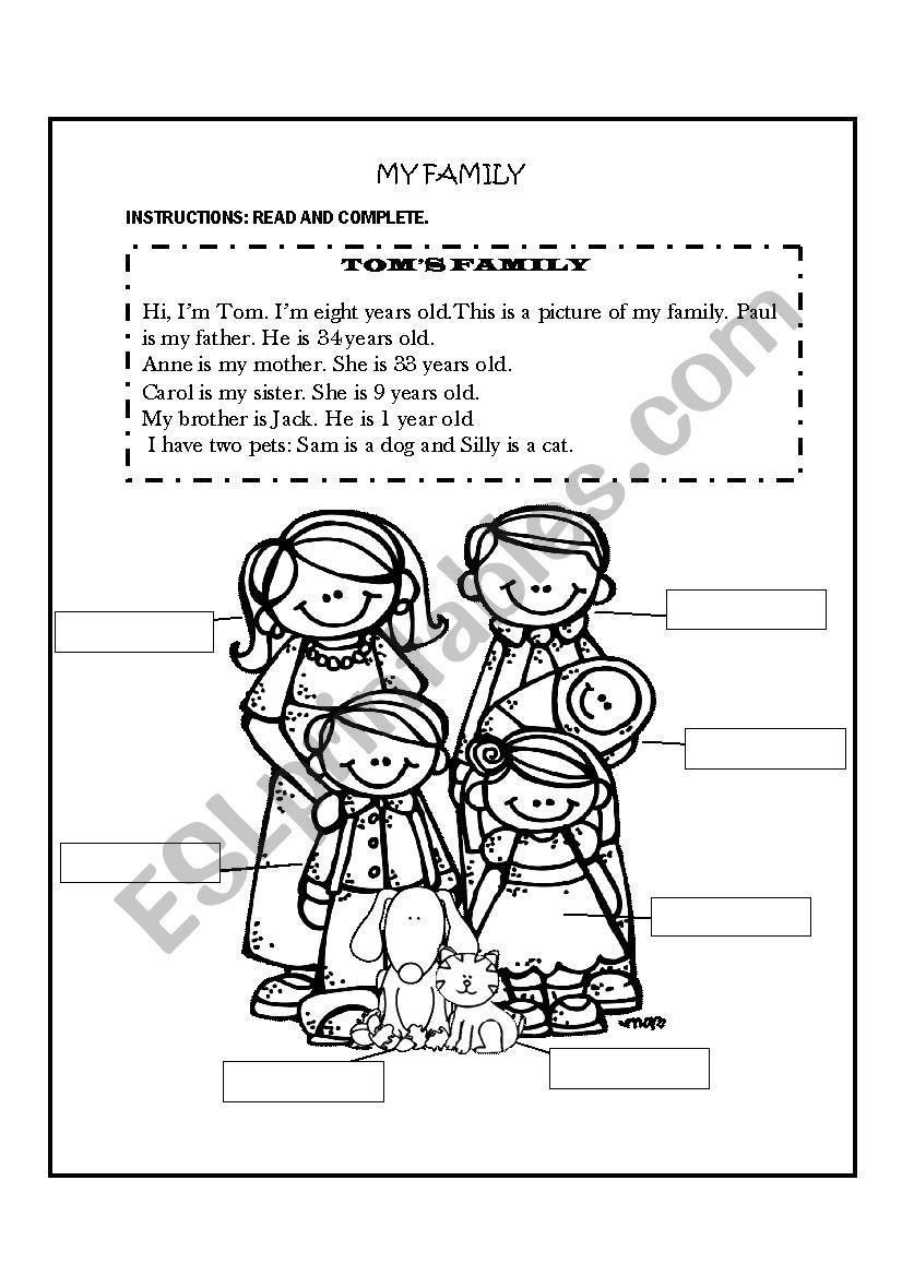 MY FAMILY worksheet