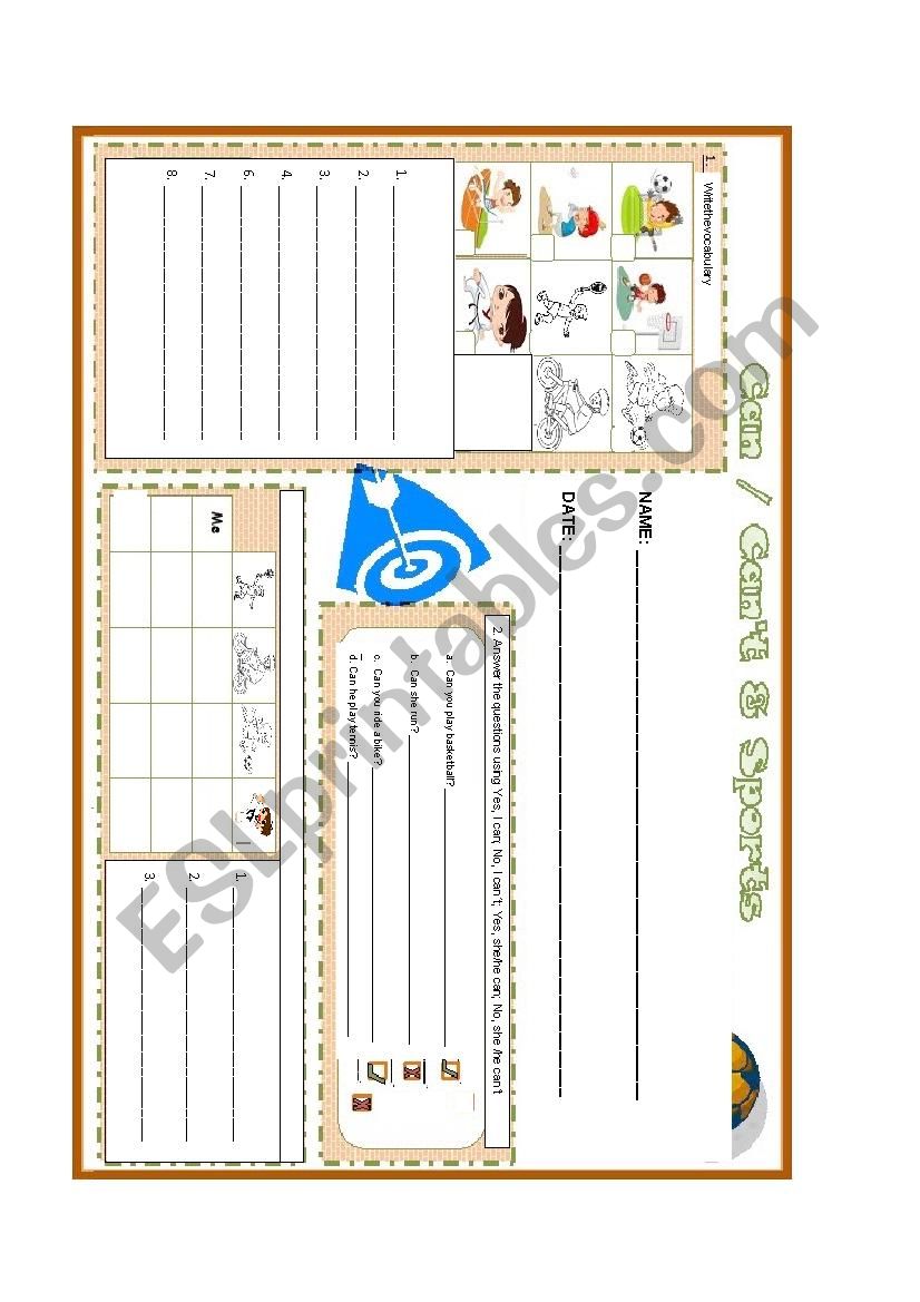 CAN AND CANT worksheet