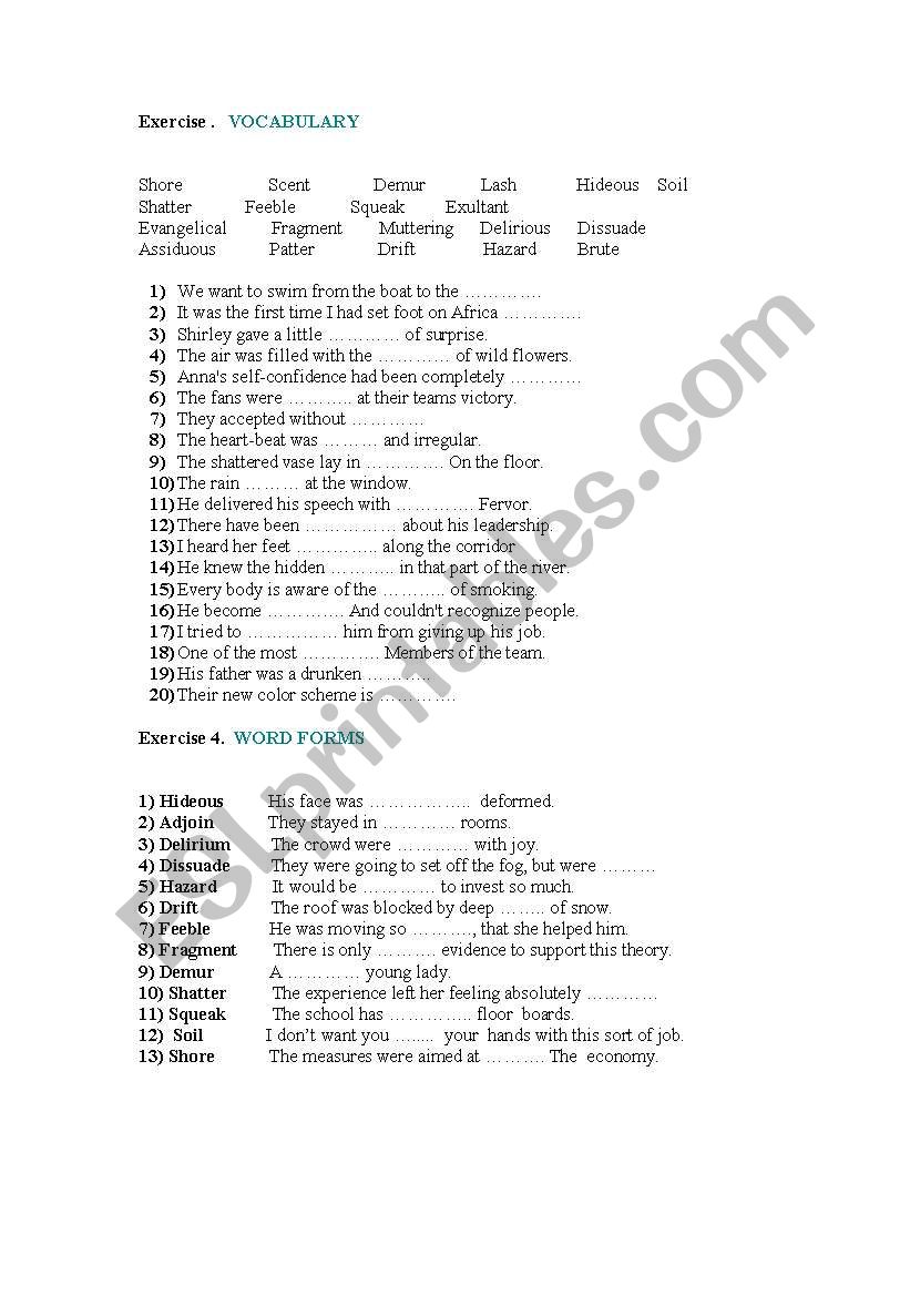 helpfull vocabularies and word forms