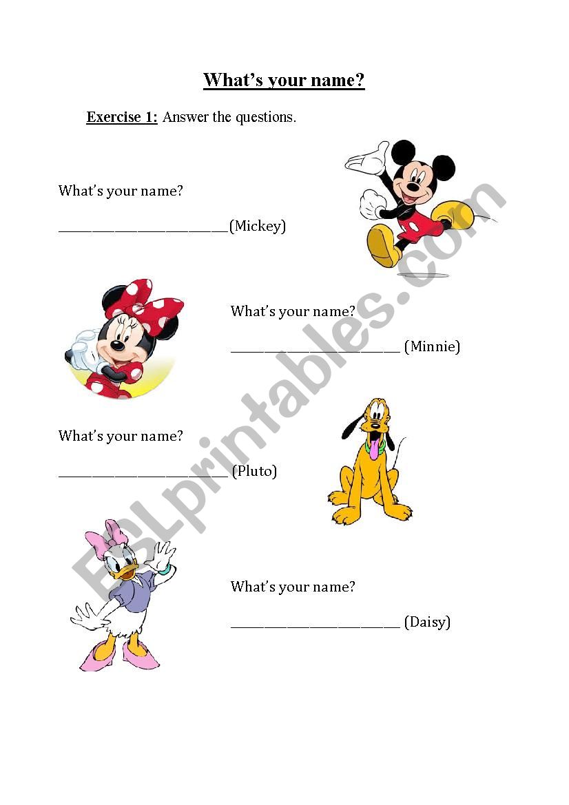 Whats your name? worksheet