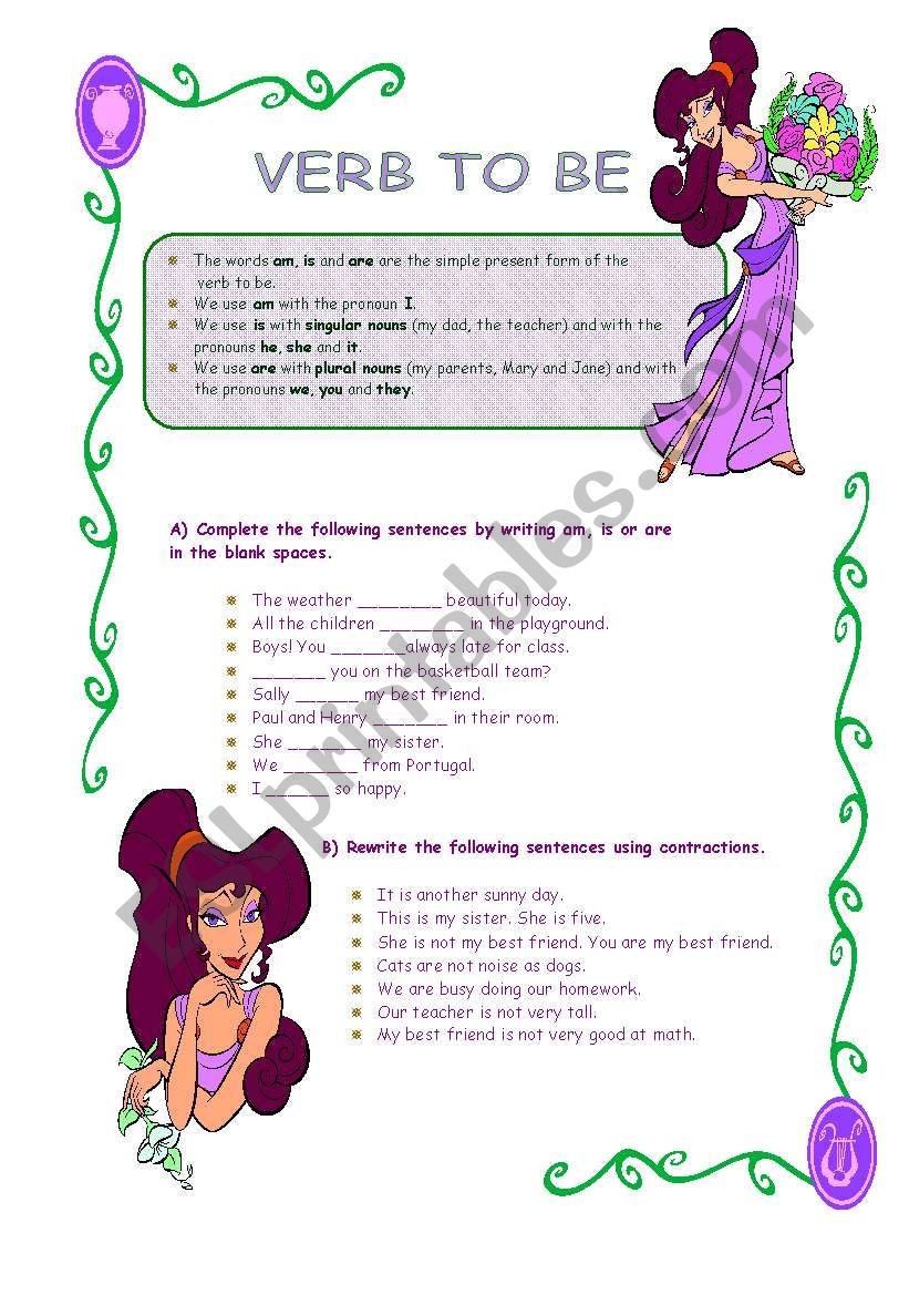 Verb to be worksheet