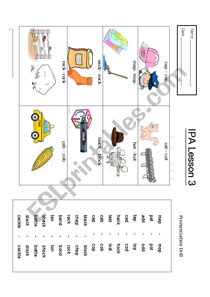 IPA: // and /ɑ/ worksheet