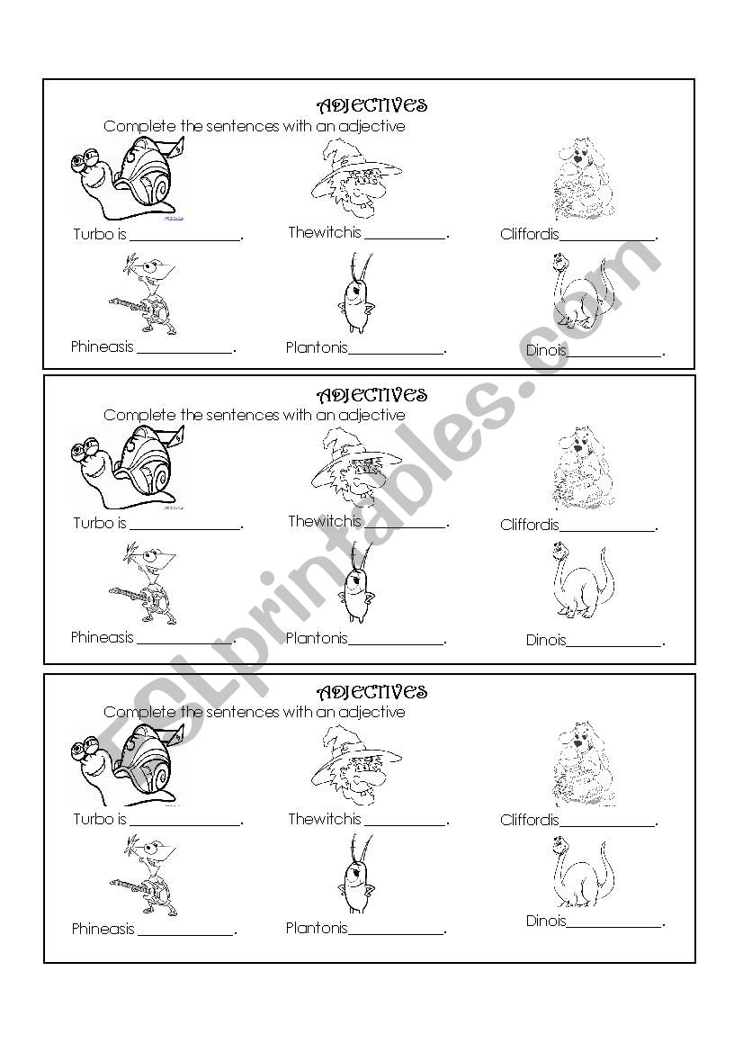 Describing characters worksheet