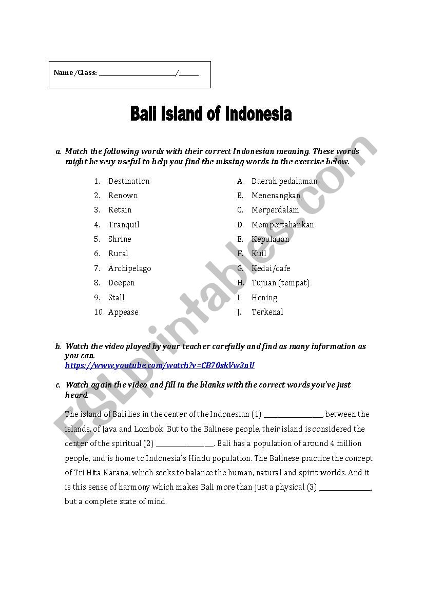 Descriptive Text About Bali Island