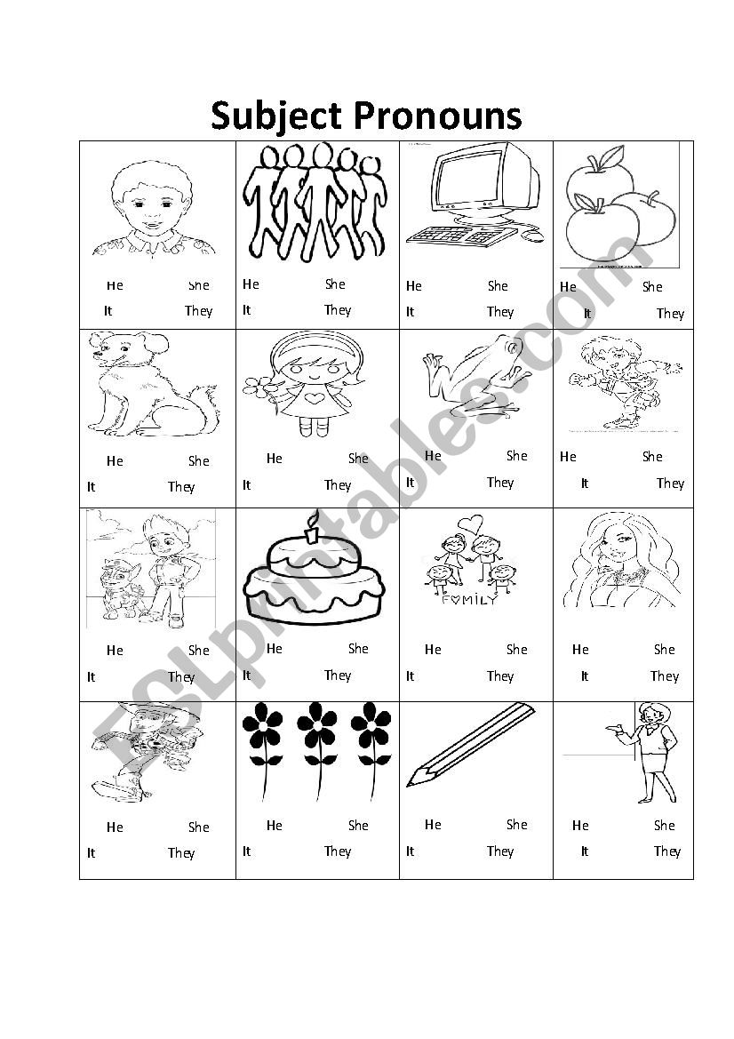 Subject Pronouns worksheet worksheet