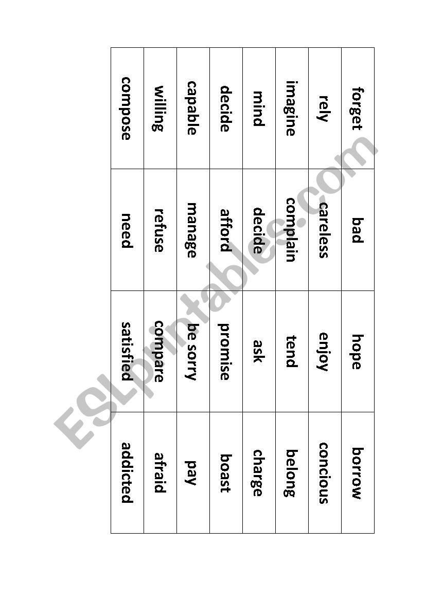 Verbs/Adjectives collocations worksheet