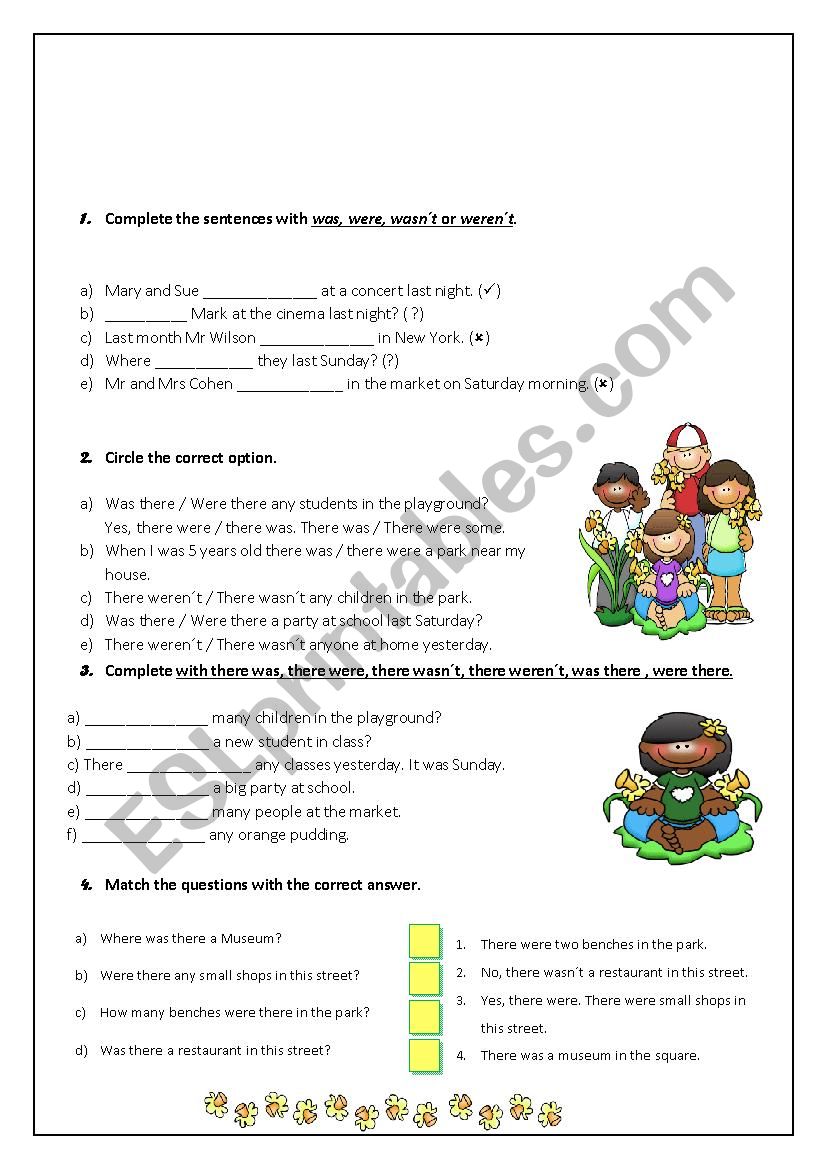 TO BE - PAST FORM - EXERCISES worksheet