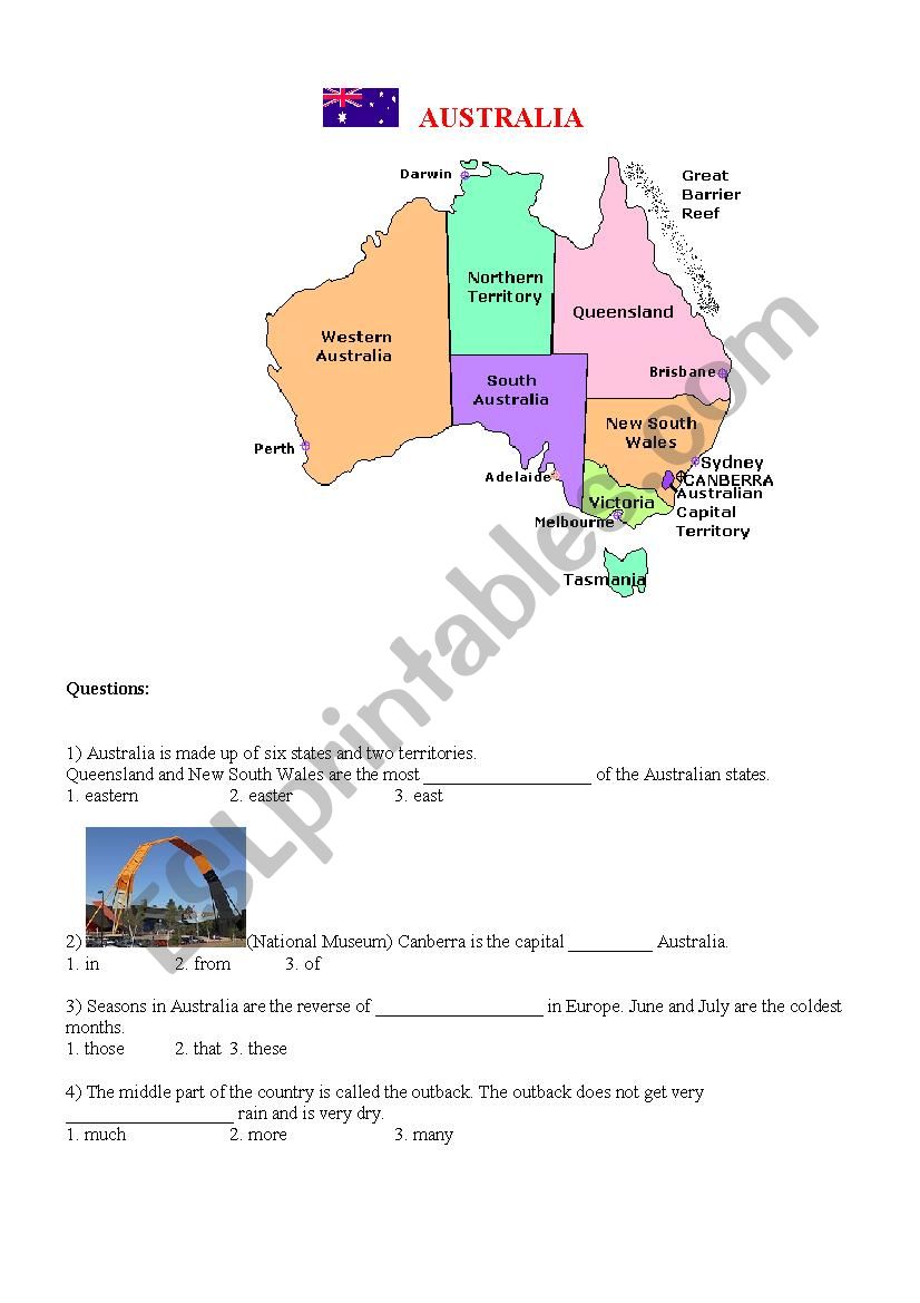 Australia worksheet