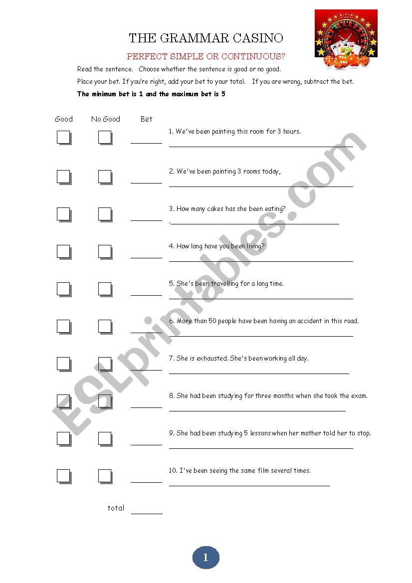 Game: Present perfect simple or continuous