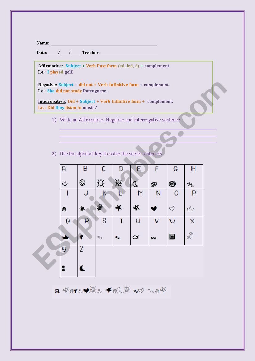 Simple Past - Regular worksheet