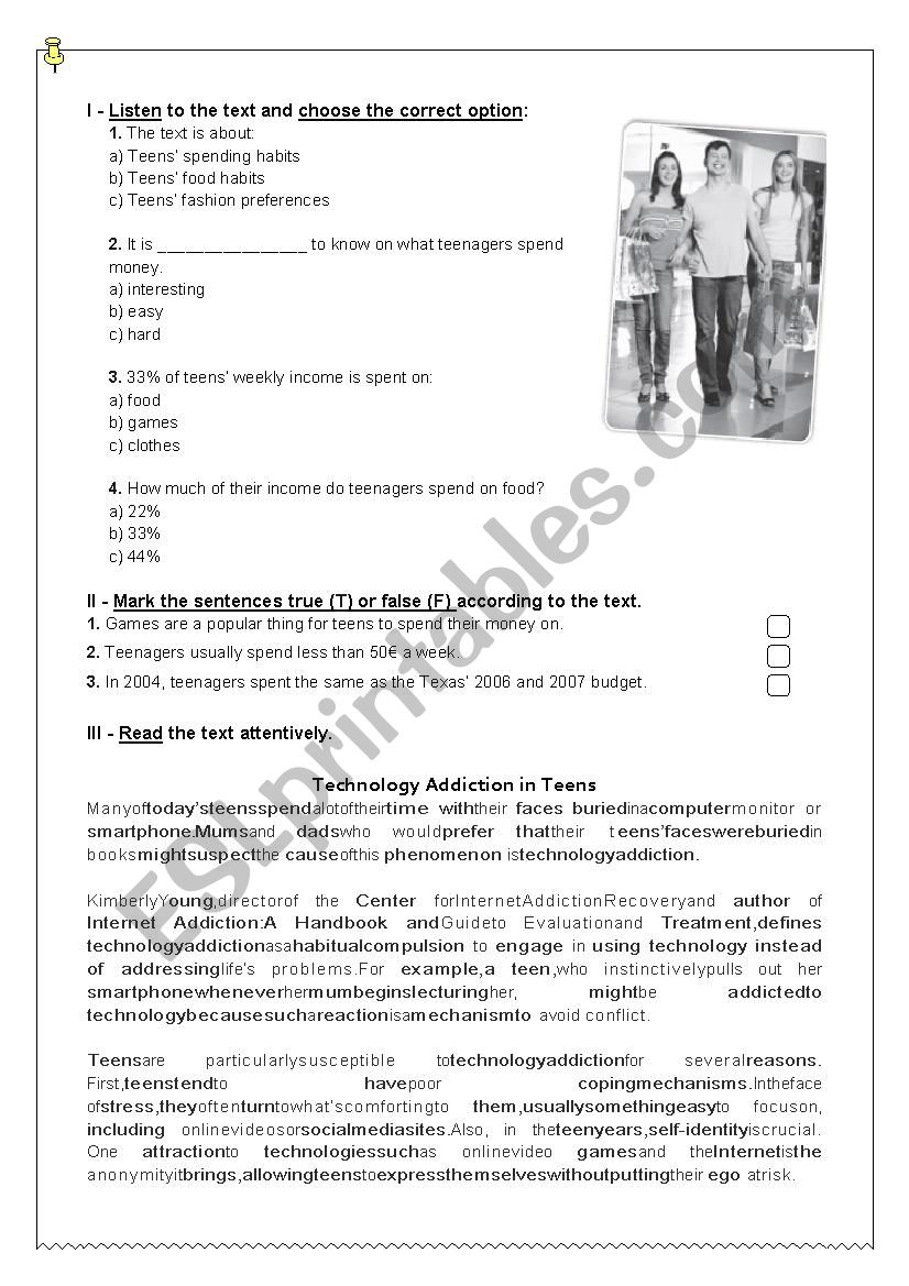 Diagnostic / Placement test 8th grade