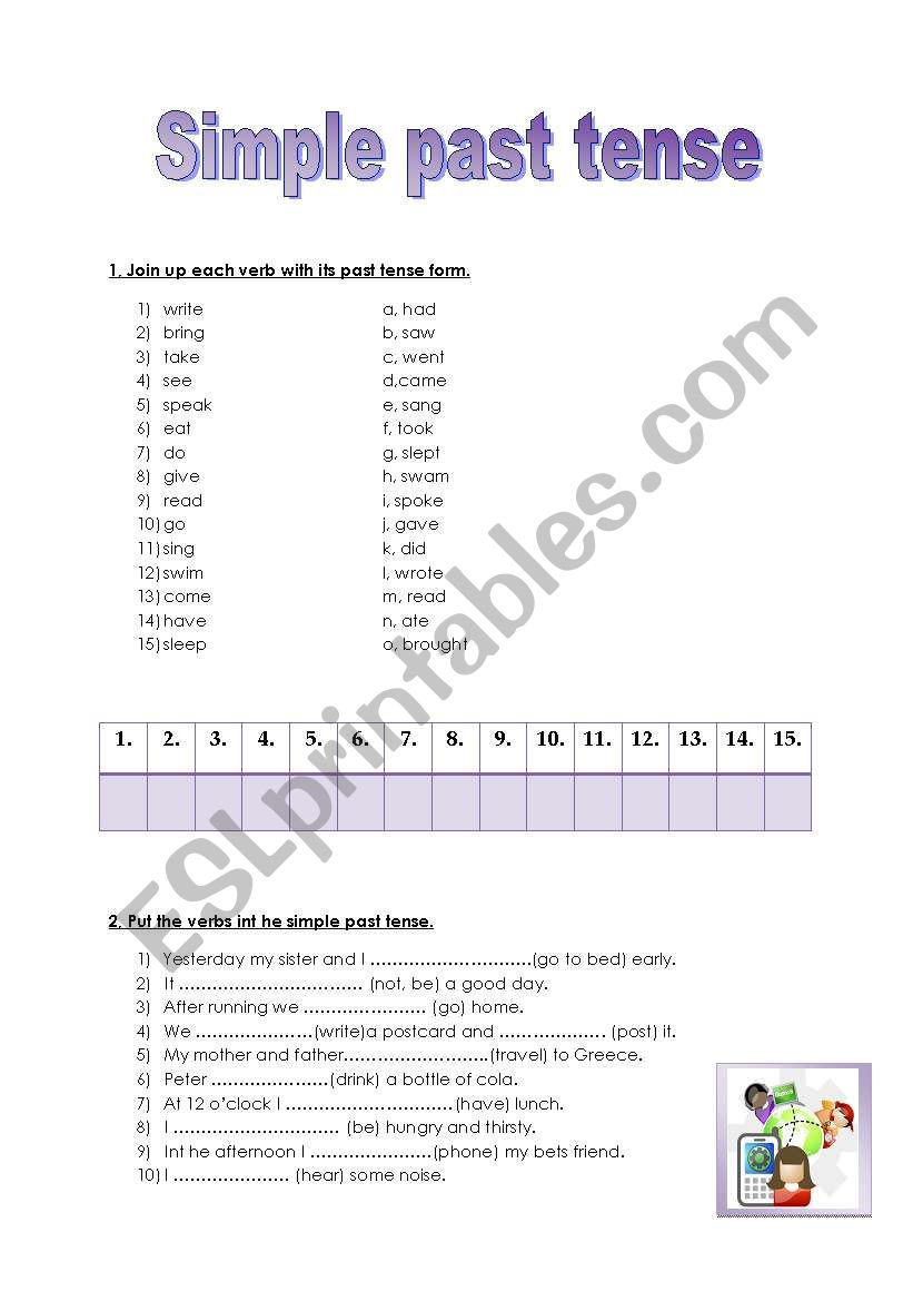 Past simple tense worksheet