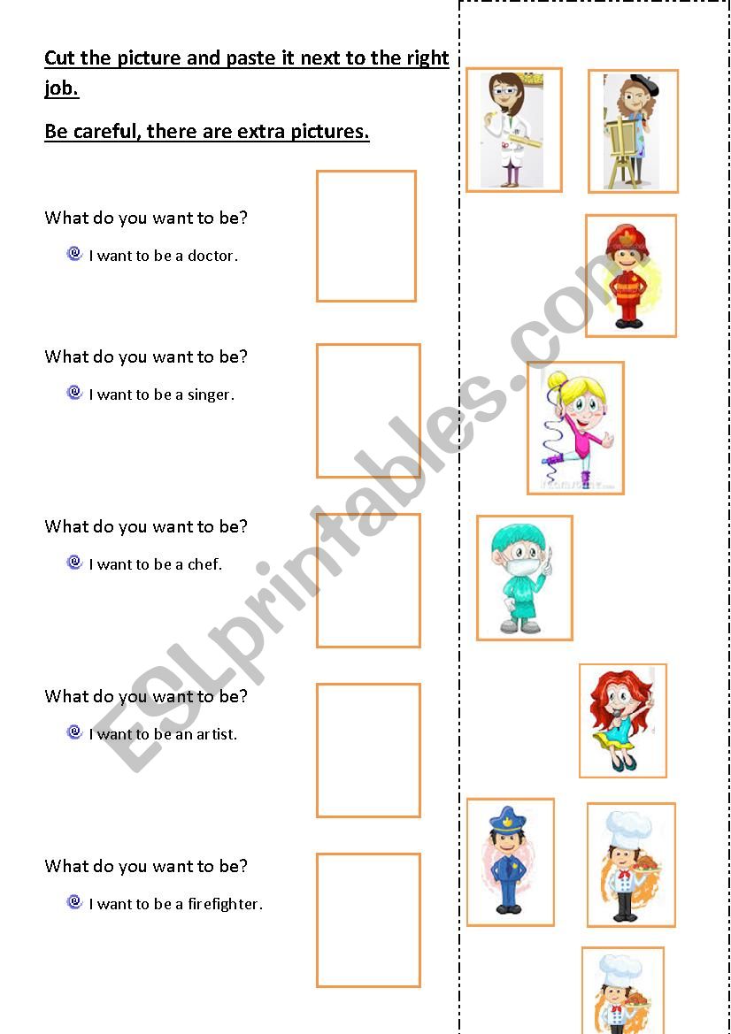 What do you want to be? worksheet