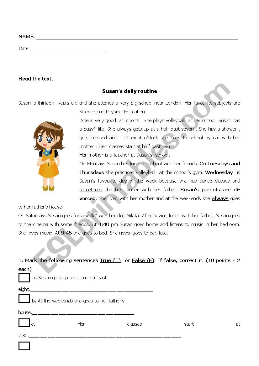 QUIZ - DO AND DOES - PREPOSITIONS - IMPERATIVES