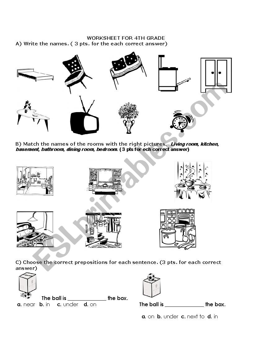 in the house worksheet