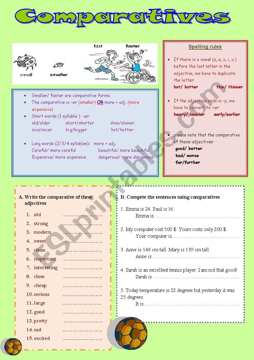 omparative worksheet