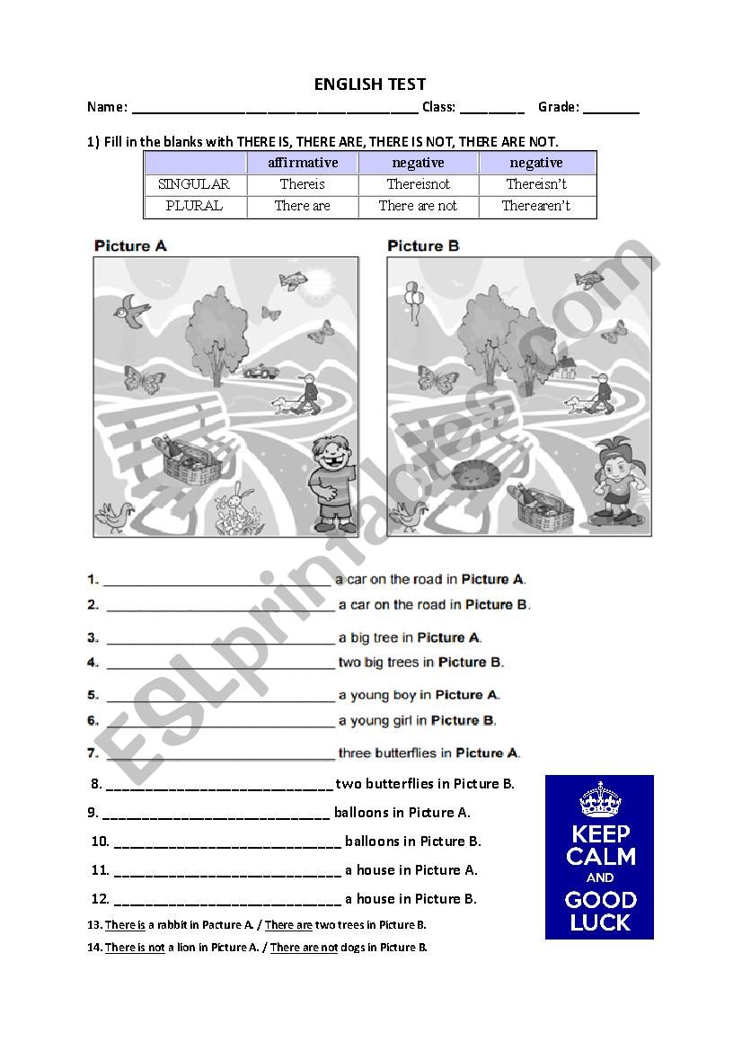 There is X There are worksheet