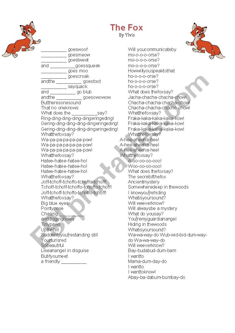 The Fox worksheet